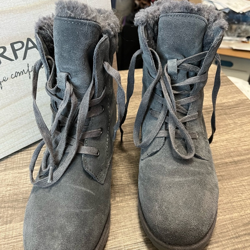 BearPaw Gray Suede Winter Boots